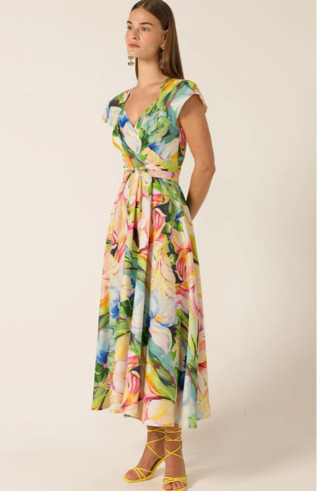 Sacha Drake Dahlia Linen Midi Dress