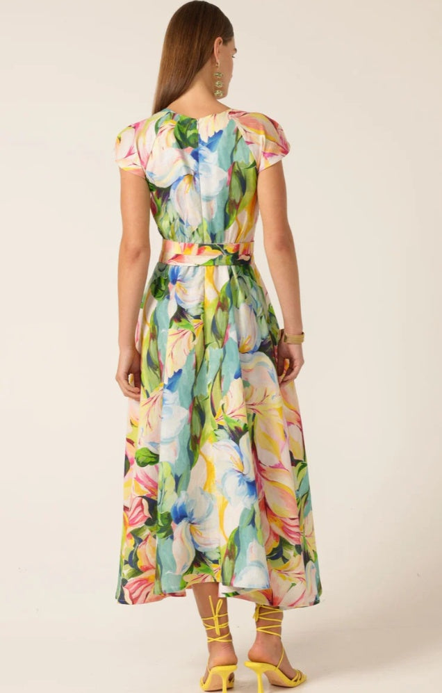Sacha Drake Dahlia Linen Midi Dress