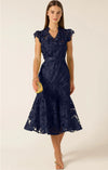 Sacha Drake Delphine Fishtail Lace Dress in Navy