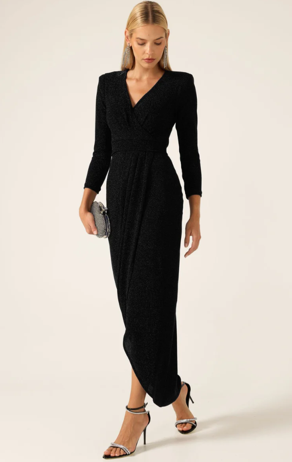 Sacha Drake Dynasty Formal Evening Dress in Black