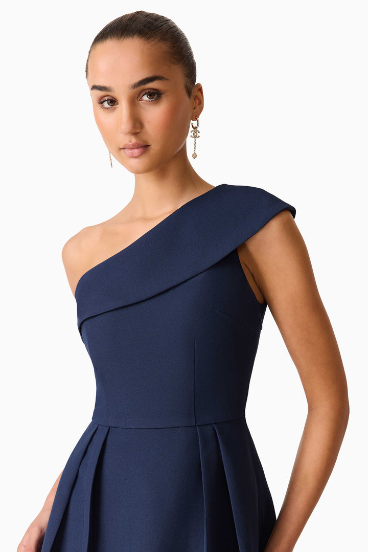 Elliatt Saphine One Shoulder Gown in Navy