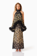 Elliatt Tulsia Cape Maxi Dress in Black