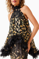 Elliatt Tulsia Cape Maxi Dress in Black