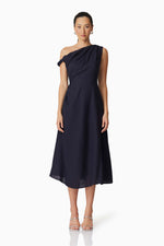 Elliatt Kara Midi Dress in Navy