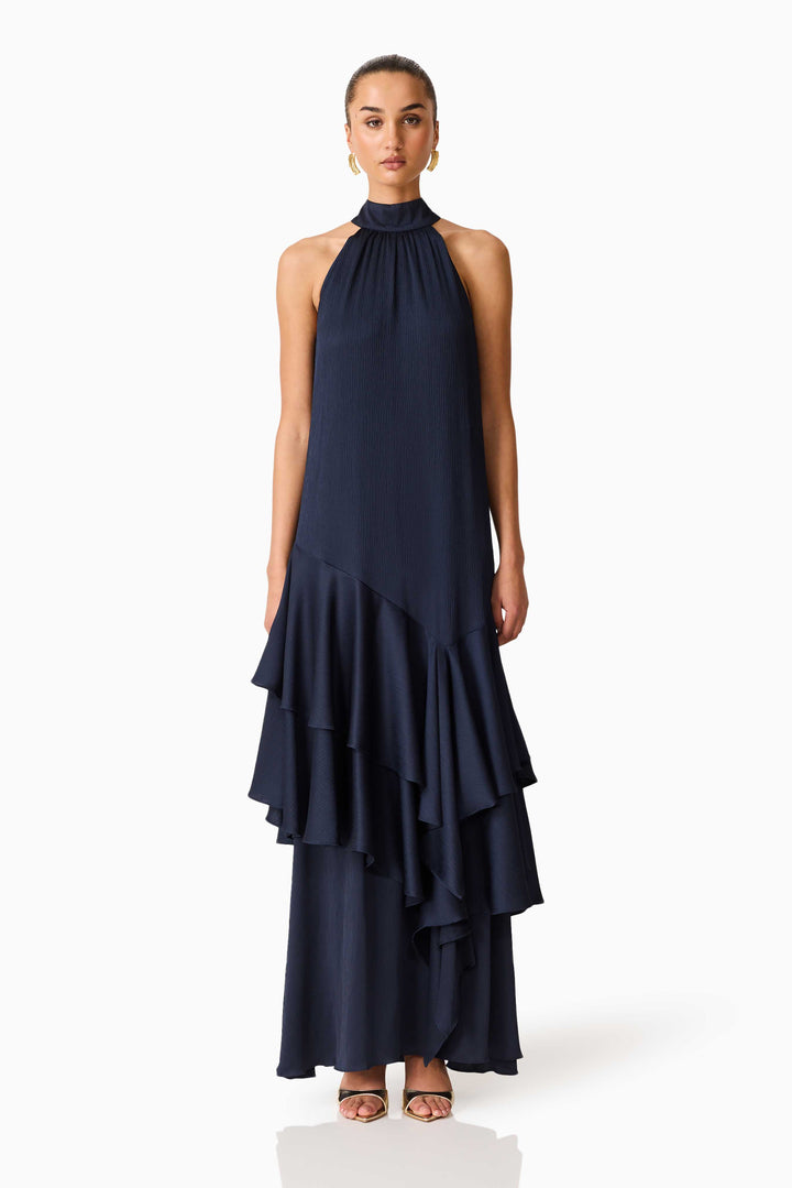 Elliatt Varella Halter Gown in Navy