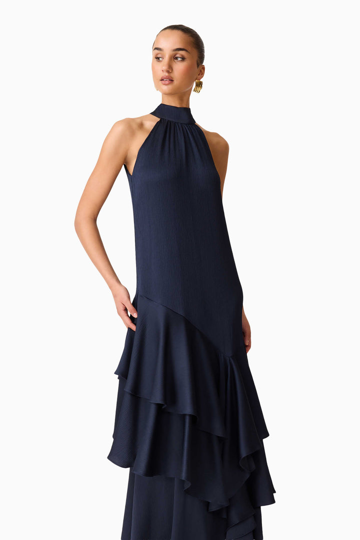 Elliatt Varella Halter Gown in Navy