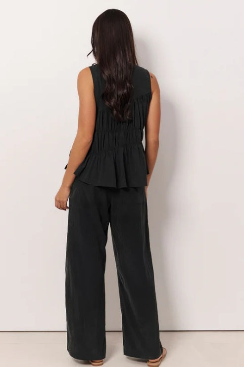 Adorne Evren Sleeveless Top in Black