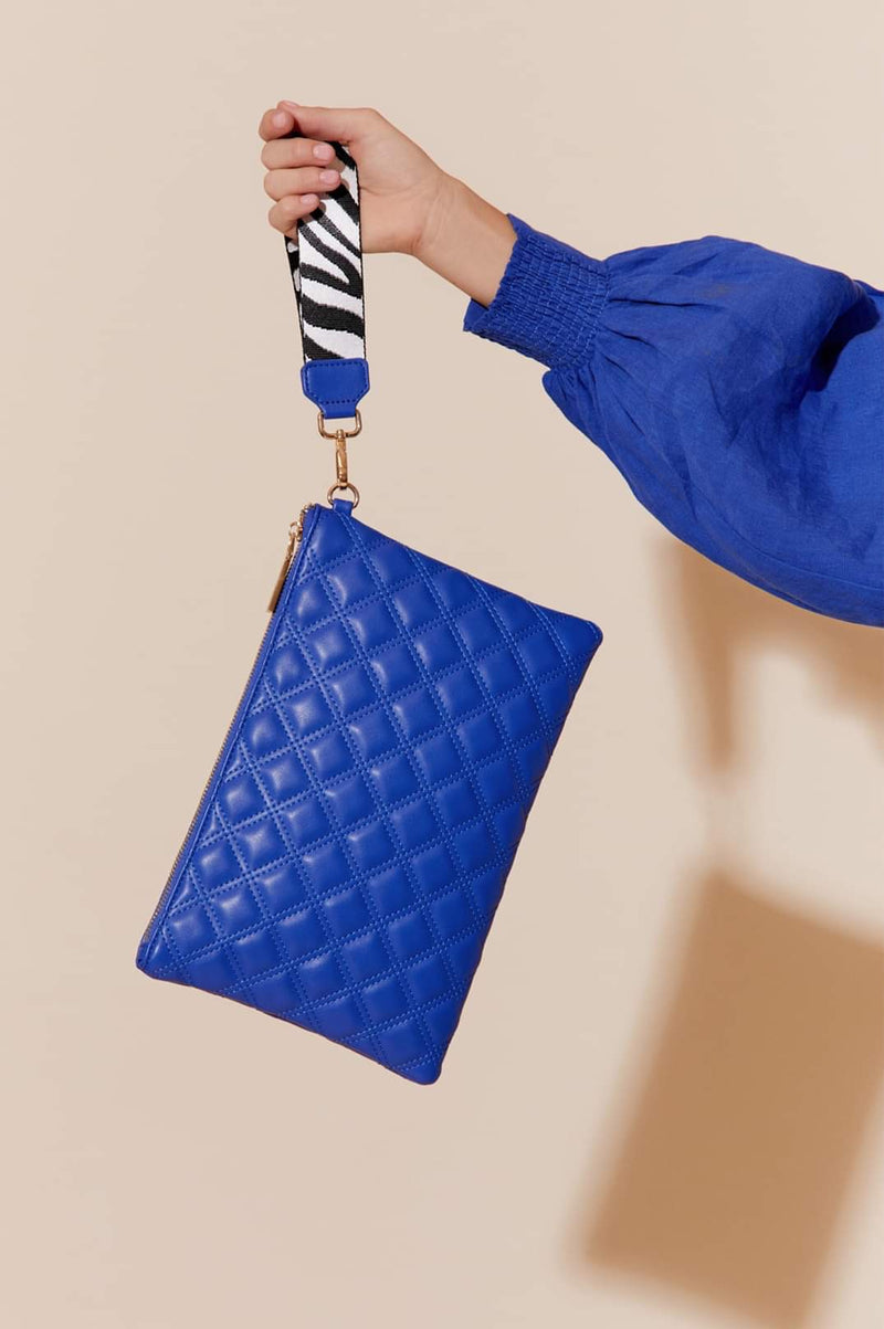 Adorne Kendra Quilted Pouch in Cobalt AVD 1615