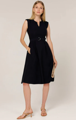 Sacha Drake Fit and Flare Dress in Navy