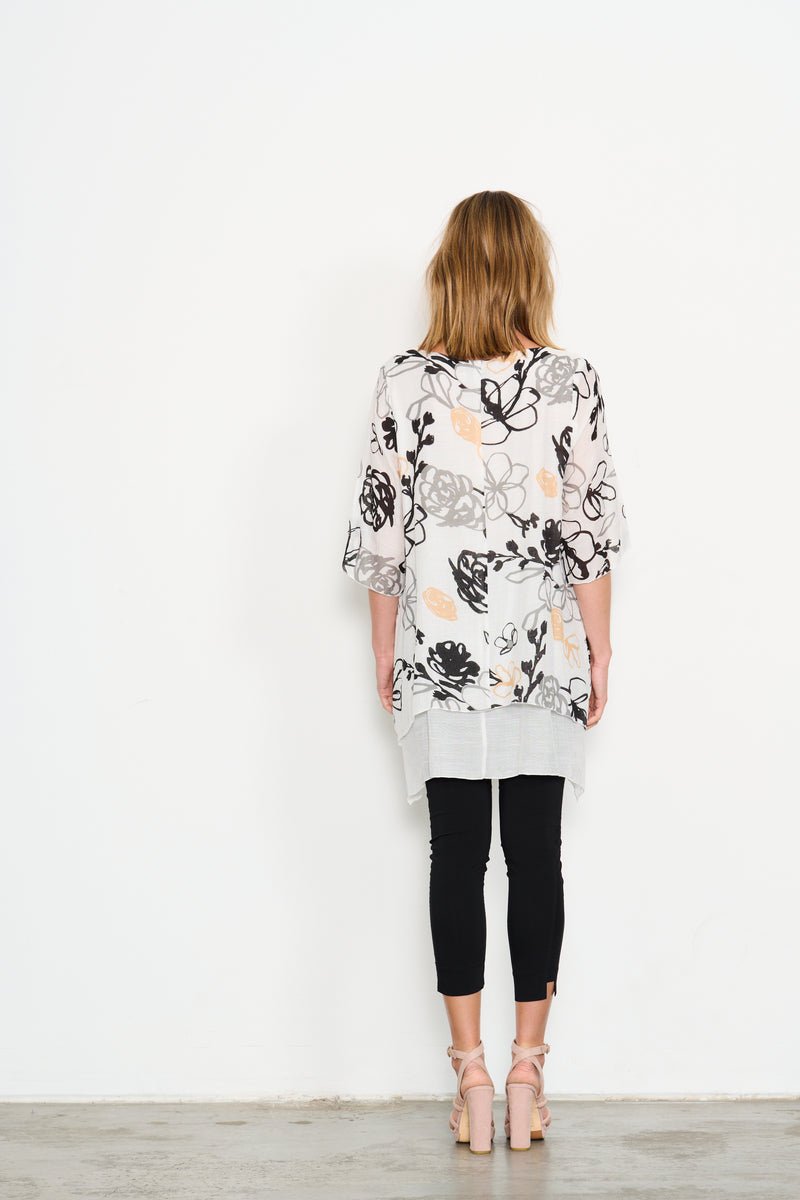 Holmes and Fallon Double Layered Tunic in White