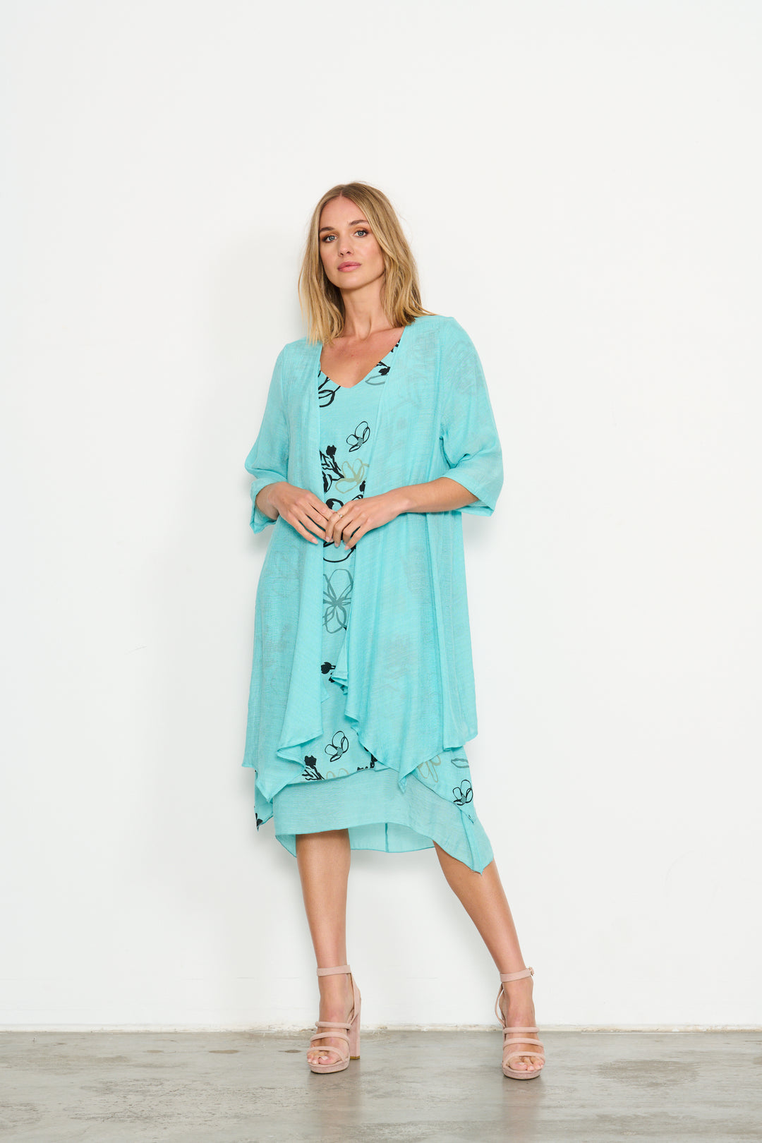 Holmes and Fallon Floaty Jacket in Teal