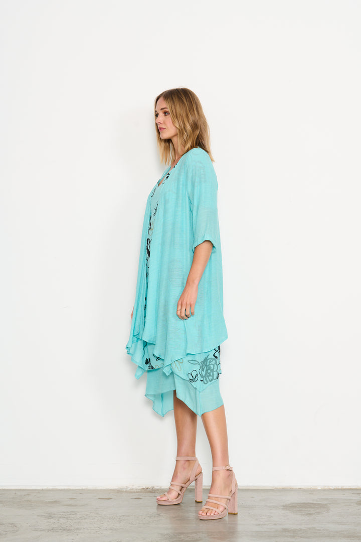 Holmes and Fallon Floaty Jacket in Teal