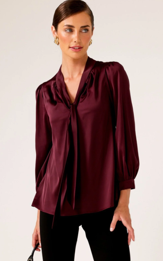 Sacha Drake Hatchie Blouse in Black Cherry