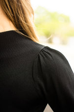 Silver Wishes Bella Knit Top in Black