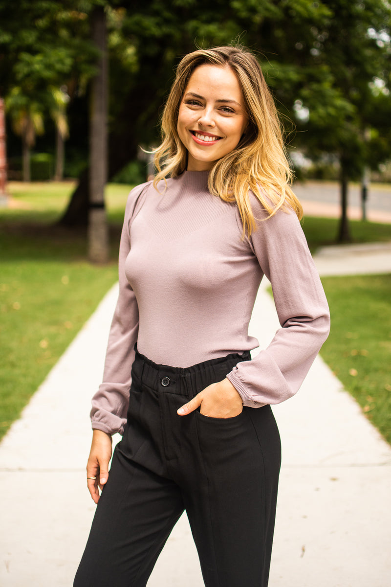Silver Wishes Bella Knit Top in Mocha