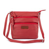 Franco Bonini Small 3 Zip Shoulder Bag in Red LB172