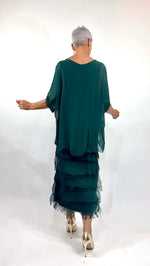 La Strada Flapper Skirt Dress with In Dark Green