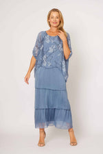 La Strada Multi Layers Dress in Floral Denim