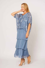 La Strada Multi Layers Dress in Floral Denim