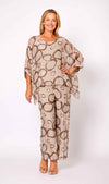 La Strada Silk Kaftan Top with Sparkle Circles