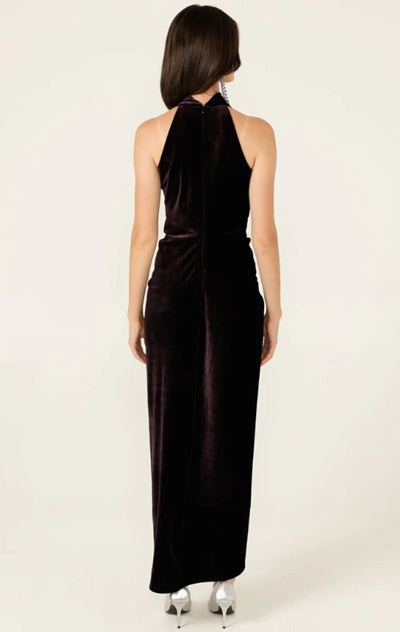 Sacha Drake Lavish Velvet Cowl Dress in Amethyst
