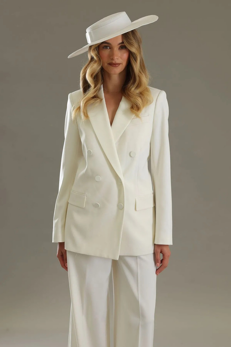 Morgan & Taylor Macy Racewear Boater in White