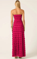 Sacha Drake Maddison Long Formal Dress in Raspberry