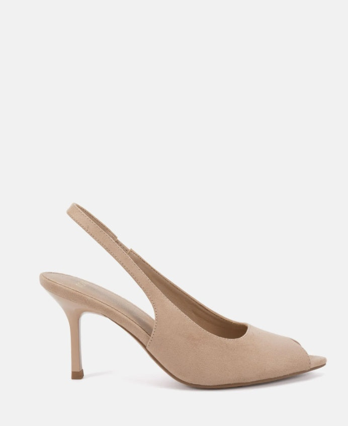 Novo Marcella Neutral Suede Heels