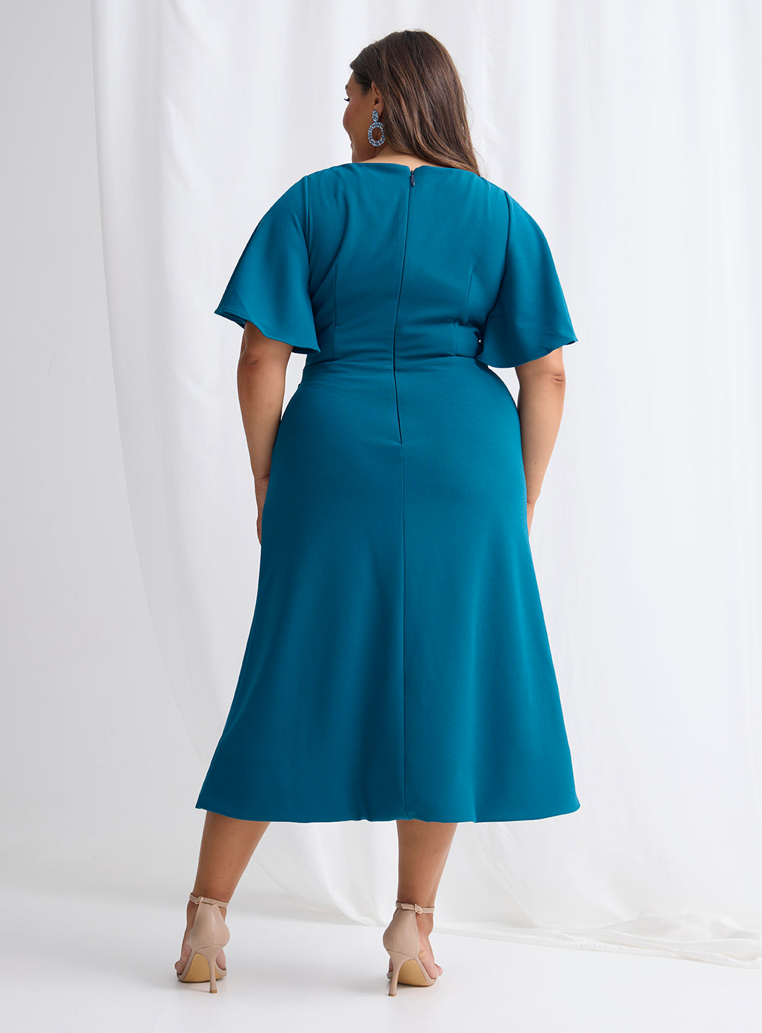 Trellis Lane Martha Midi Dress TL1196 (Available in Dusty Pink, Burgundy, Teal and Imperial Blue) (Copy)