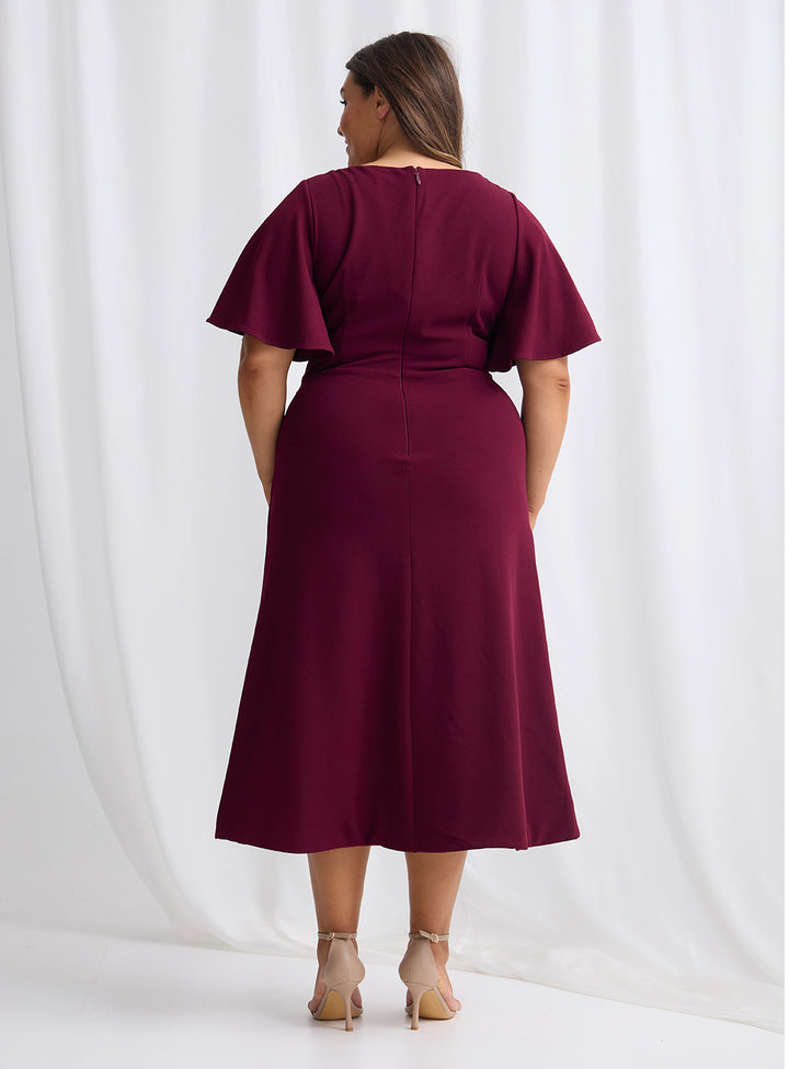 Trellis Lane Martha Midi Dress TL1196 (Available in Dusty Pink, Burgundy, Teal and Imperial Blue) (Copy)