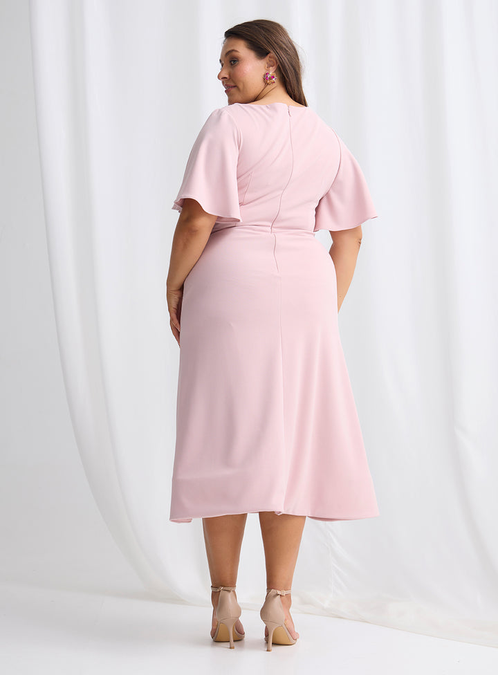Trellis Lane Martha Midi Dress TL1196 (Available in Dusty Pink, Burgundy, Teal and Imperial Blue) (Copy)
