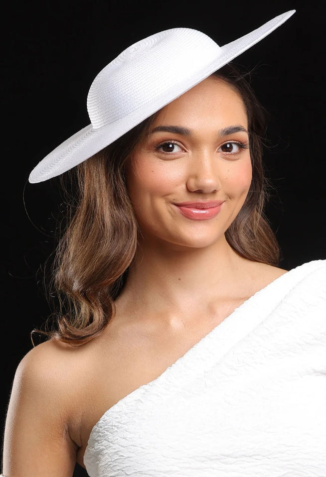 Morgan & Taylor Mona Racewear Plate Hat in White