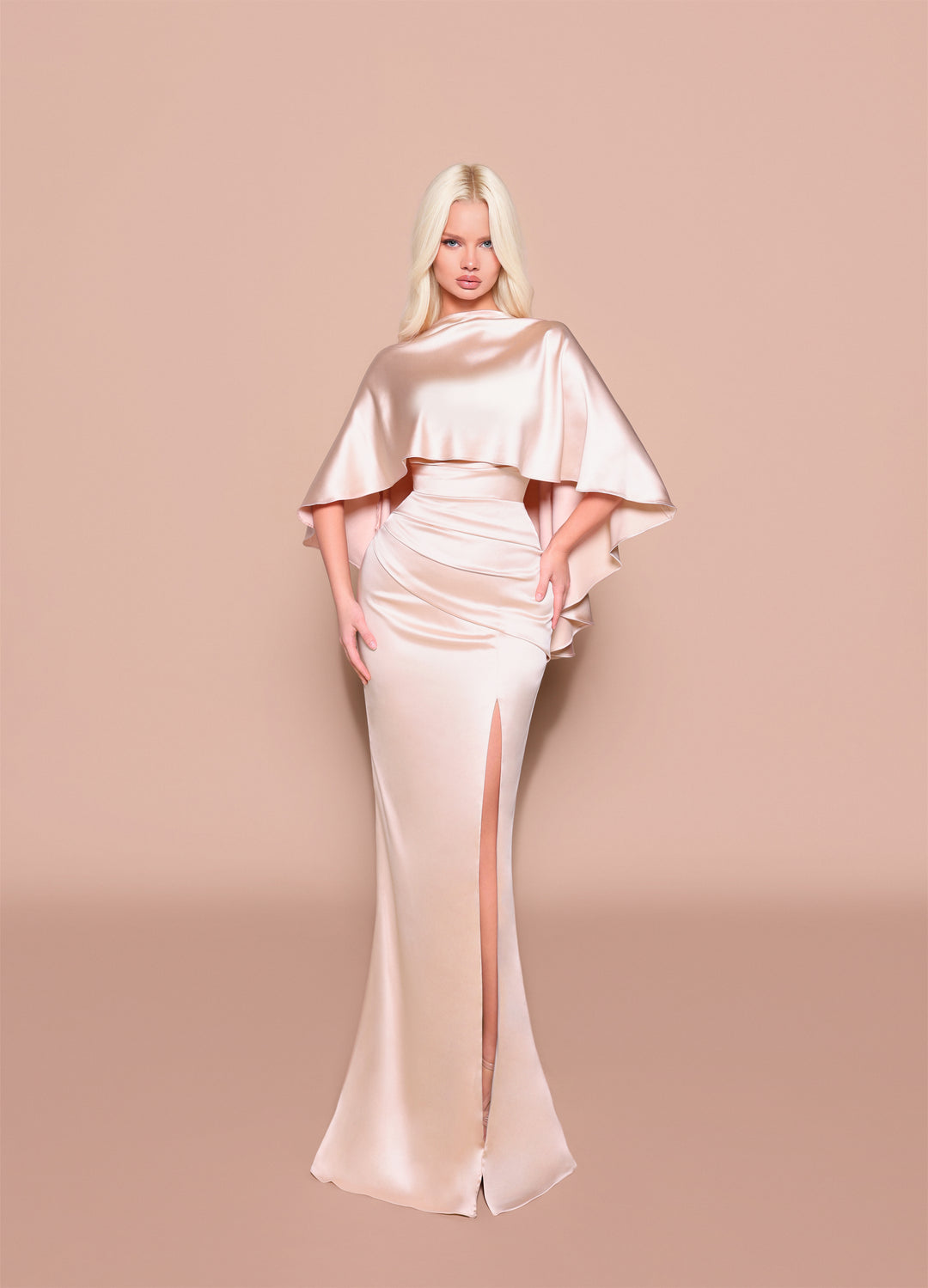 Nicoletta Special Occasion - Cape Soft sSuiting. Available to order in 49 colours