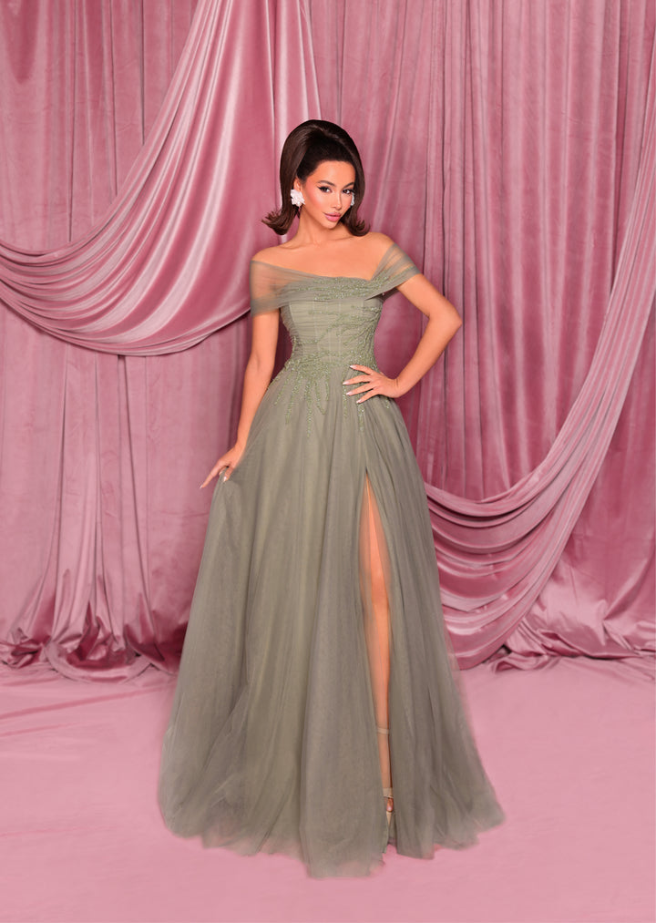 Nicoletta - NC3017 (Available in Dusty Sage, Emerald and Navy)