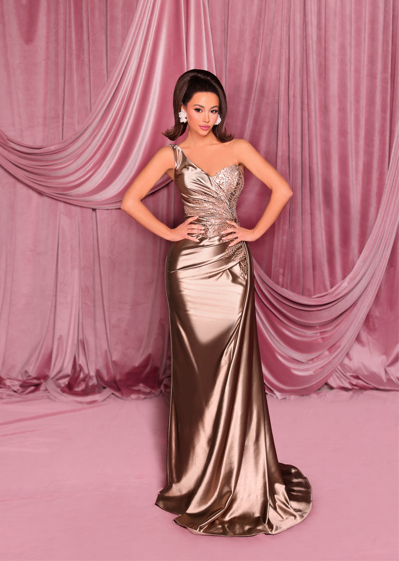 Nicoletta - NC3037 (Available in Latte, Deep Emerald and Cadet Blue)