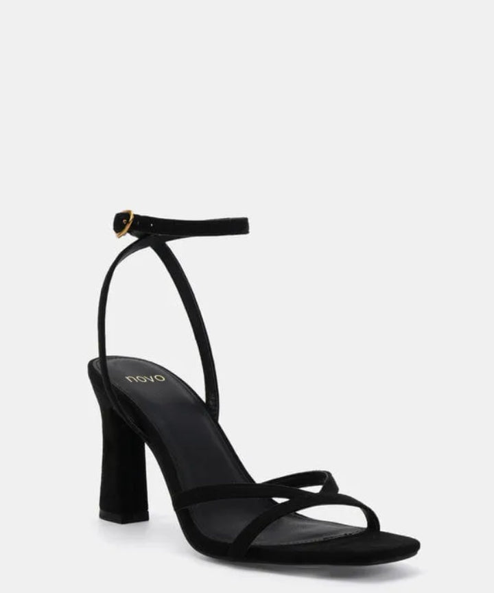 Novo Naira Black Suede Heels