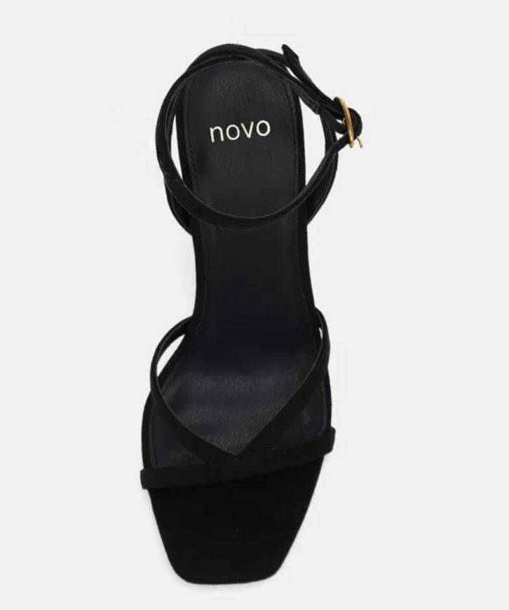 Novo Naira Black Suede Heels