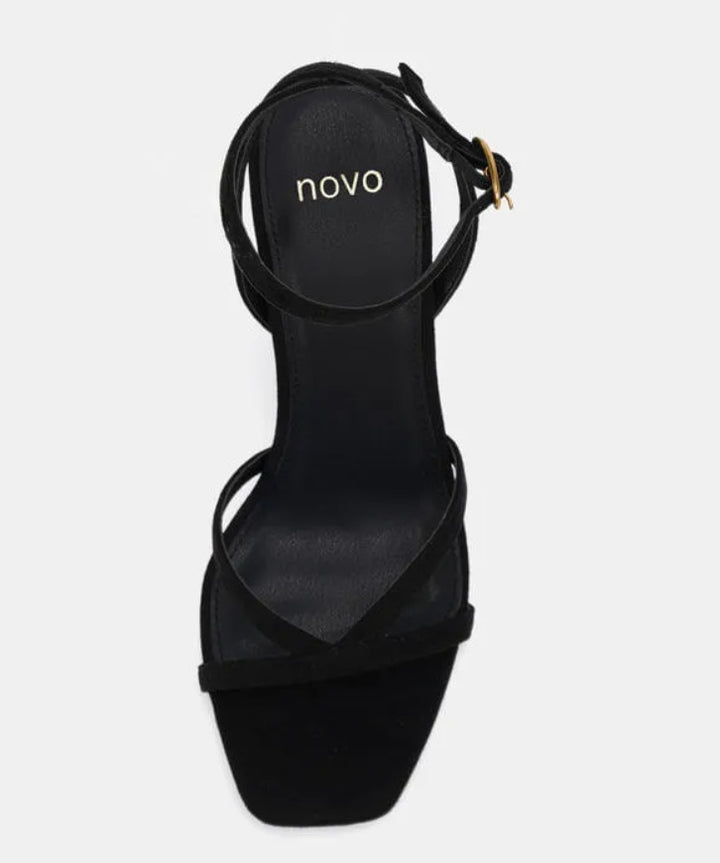 Novo Naira Black Suede Heels
