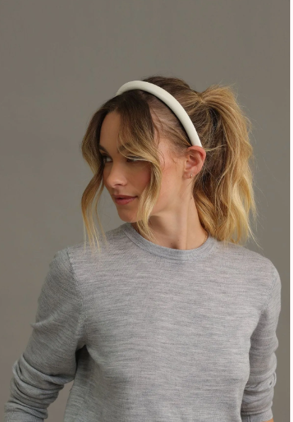 Morgan & Taylor Nicolette Thin Headband in Cream