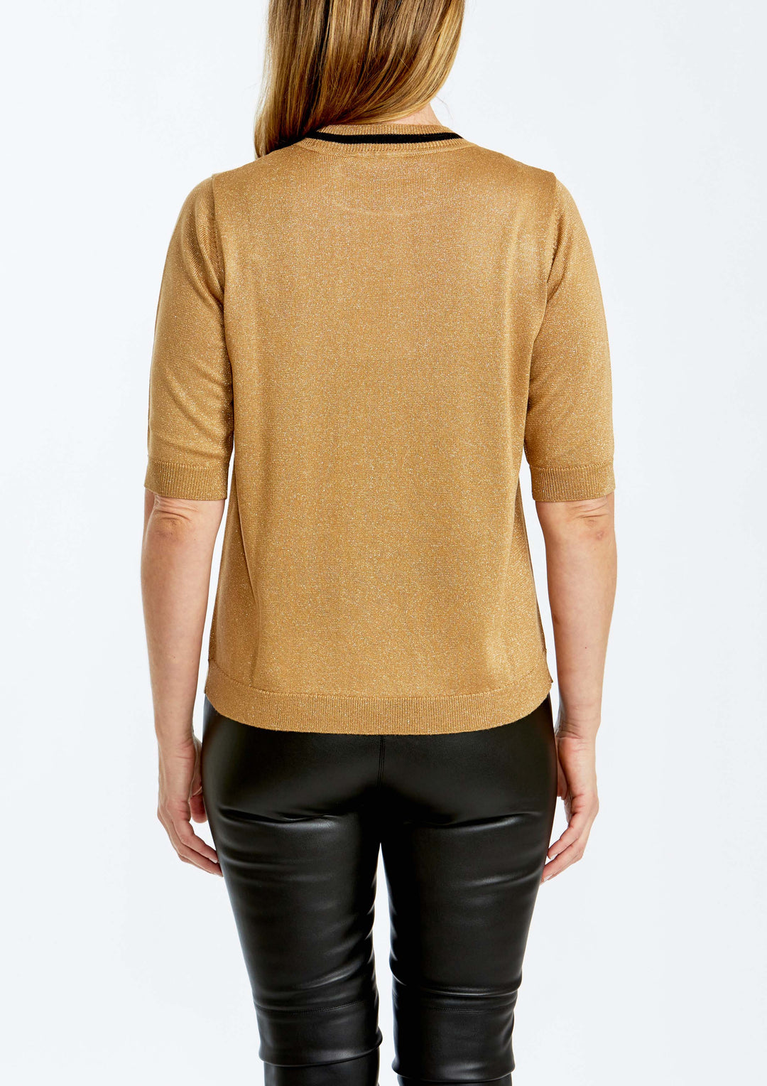 Ping Pong Short Sleeve Lurex Pullover