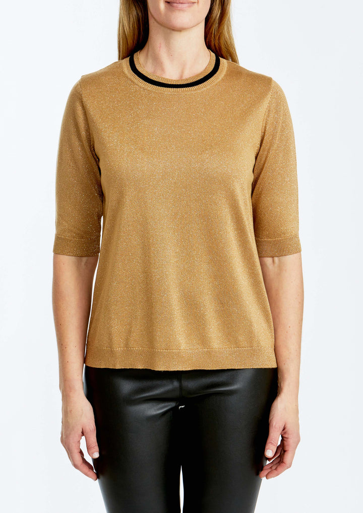 Ping Pong Short Sleeve Lurex Pullover