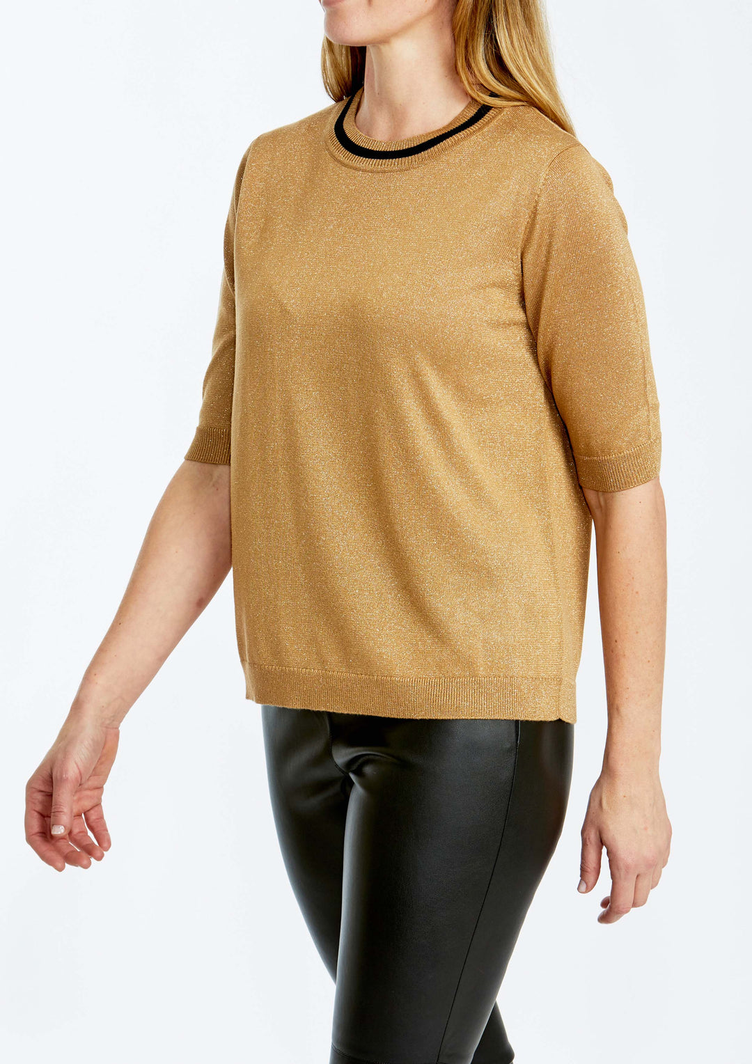 Ping Pong Short Sleeve Lurex Pullover
