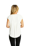 Ping Pong Helen V Neck Slinky Top in Ivory