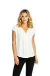 Ping Pong Helen V Neck Slinky Top in Ivory