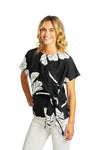 Ping Pong Atlas Knot Front Top in Black/Ivory