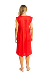 Ping Pong Maria Linen Pintuck Dress in Poppy