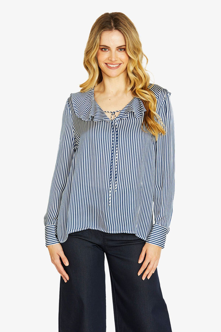 Ping Pong Stripe Frill Blouse