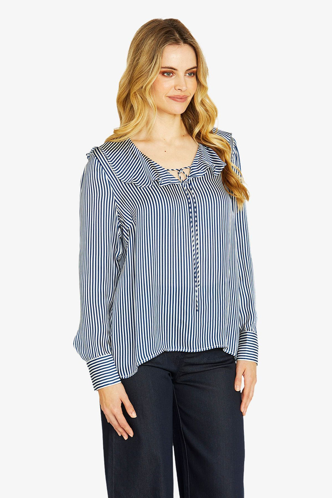 Ping Pong Stripe Frill Blouse