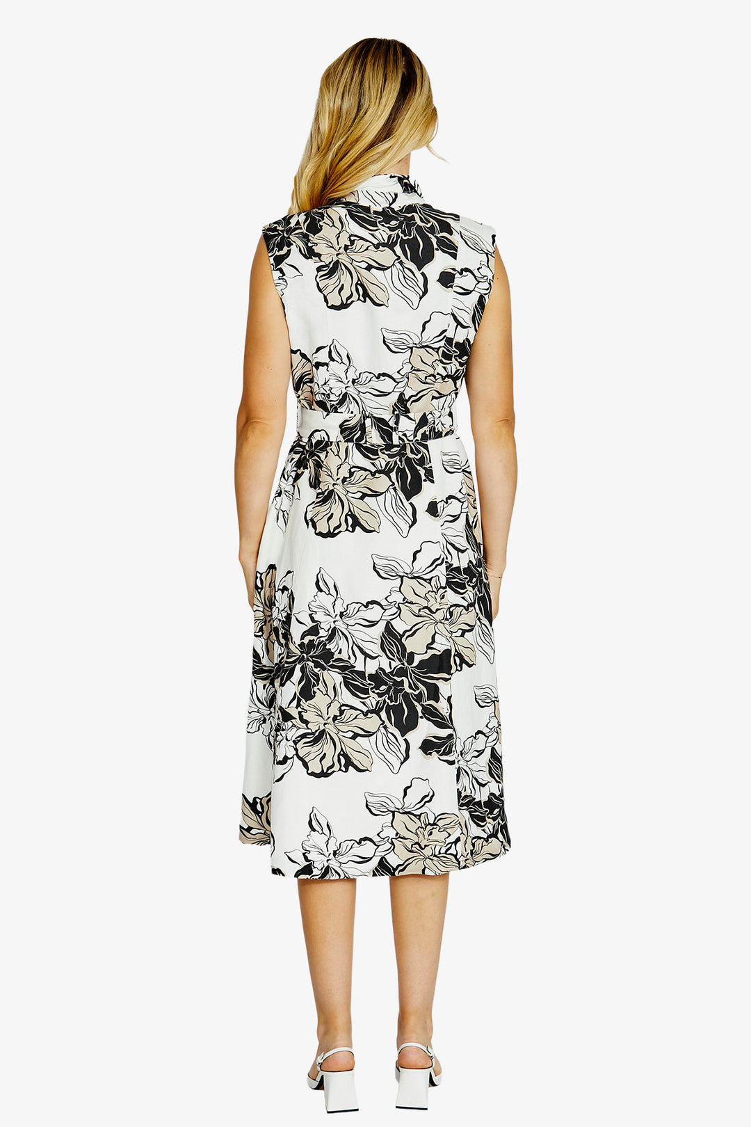 Ping Pong Floral Sleeveless Floral Linen Race Dress