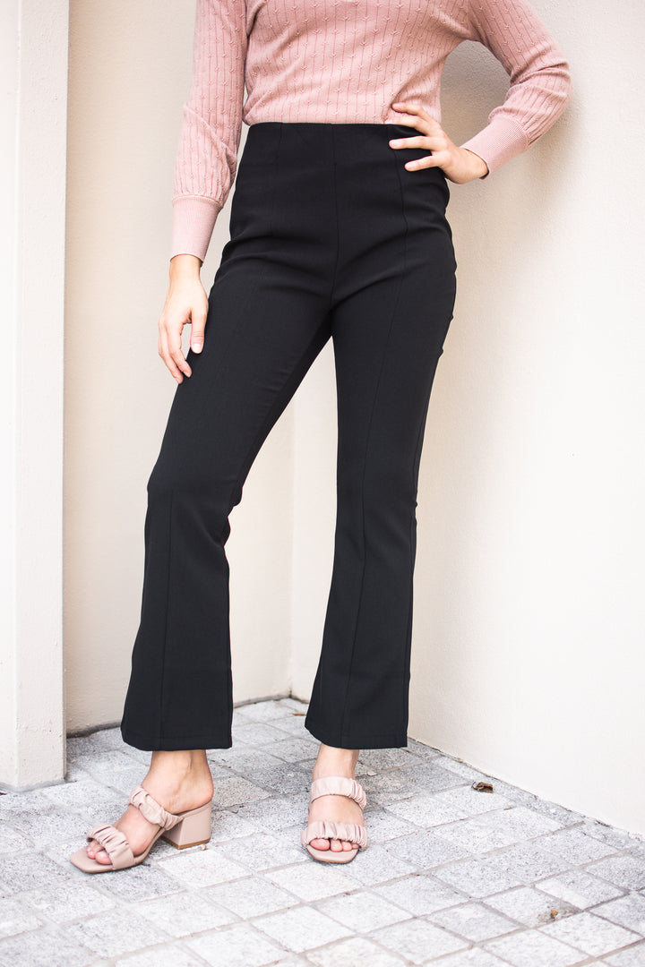 Silver Wishes Kick Flare Pants in Black